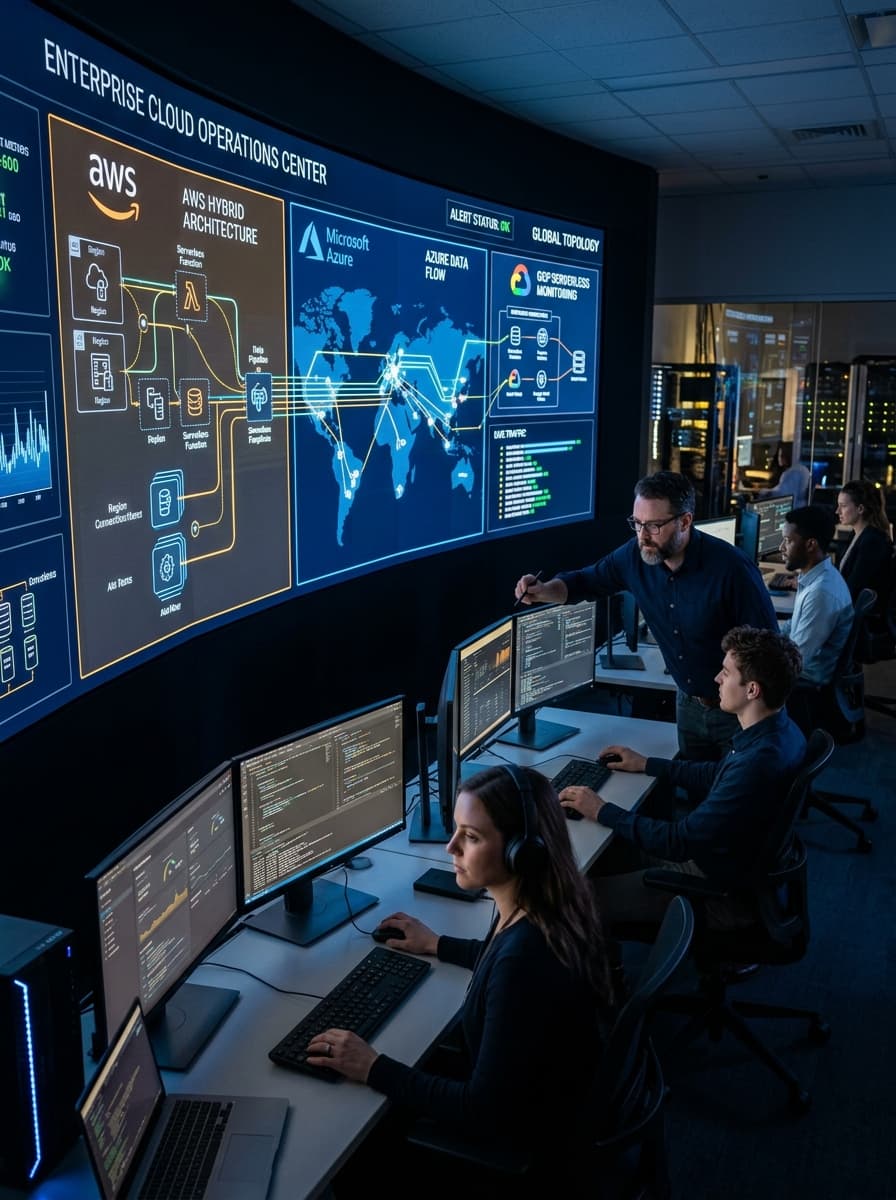 Connected cloud infrastructure representing adaptable business systems